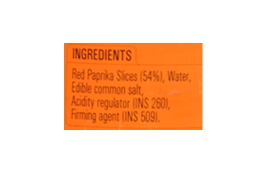 Tify Red Paprika Slices Processed with Vinegar   Glass Jar  350 grams
